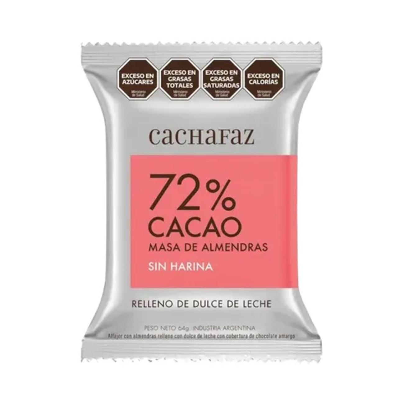 Alfajor Cachafaz Masa de Almendras Sin Harina 72% Cacao