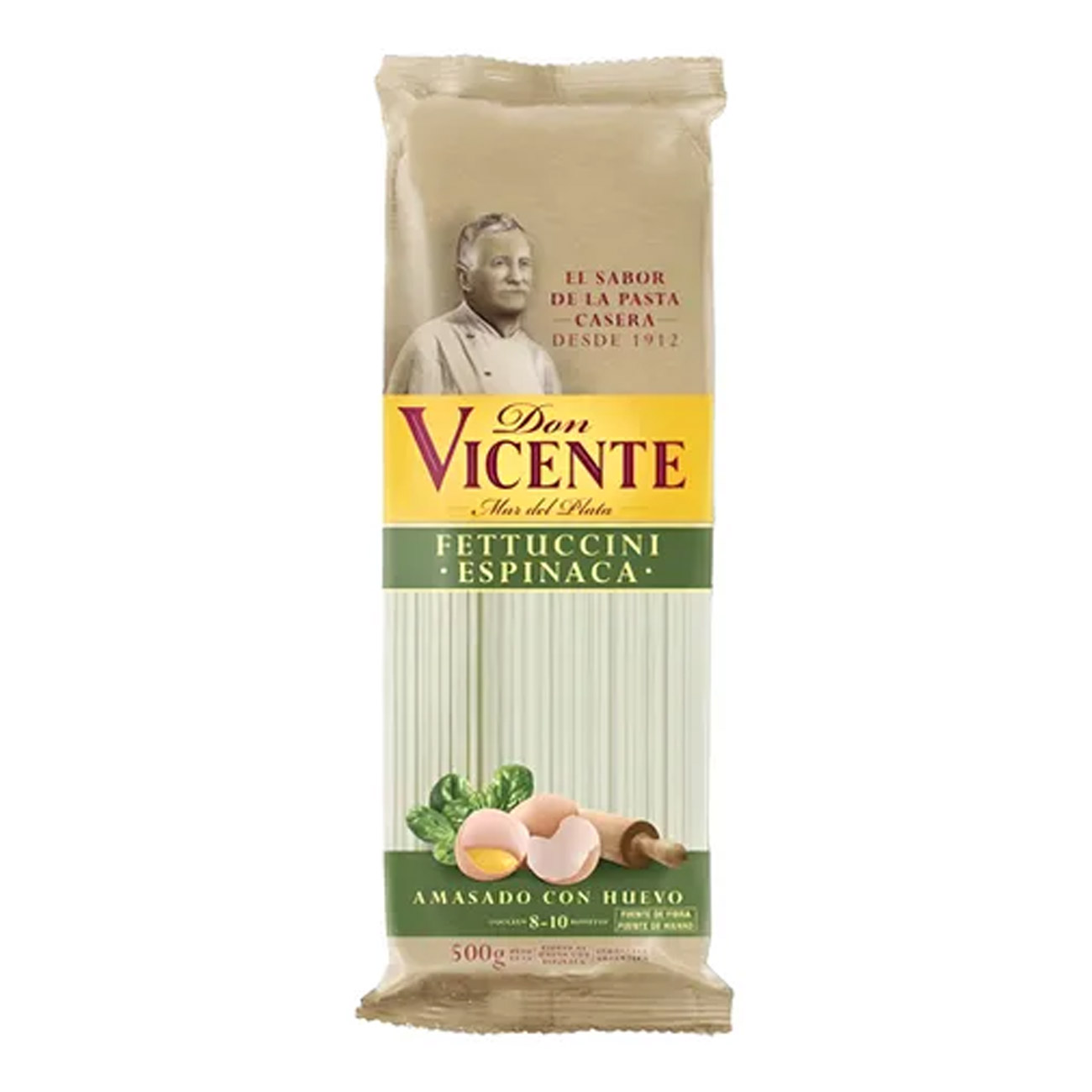 Fideos Fetuccini Espinaca Don Vicente 500grs