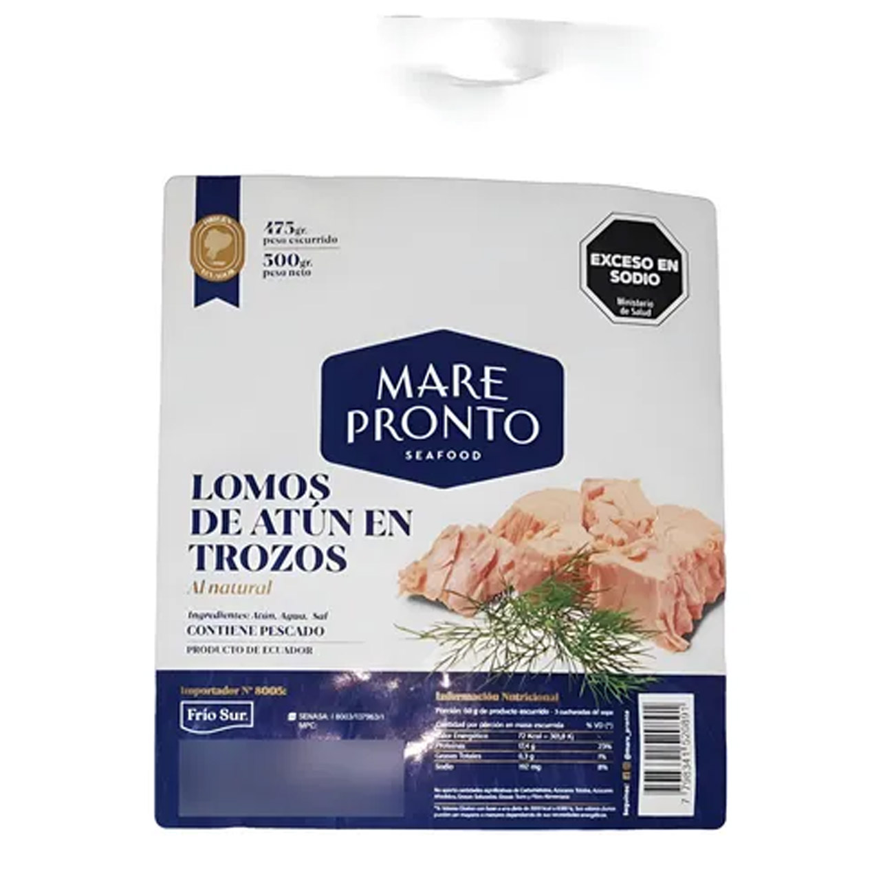 Lomos de Atun en Trozo Al Natural Mare Pronto