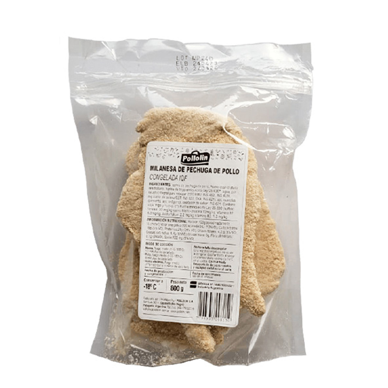 Milanesa de pechuga de pollo Pollolin 800gr