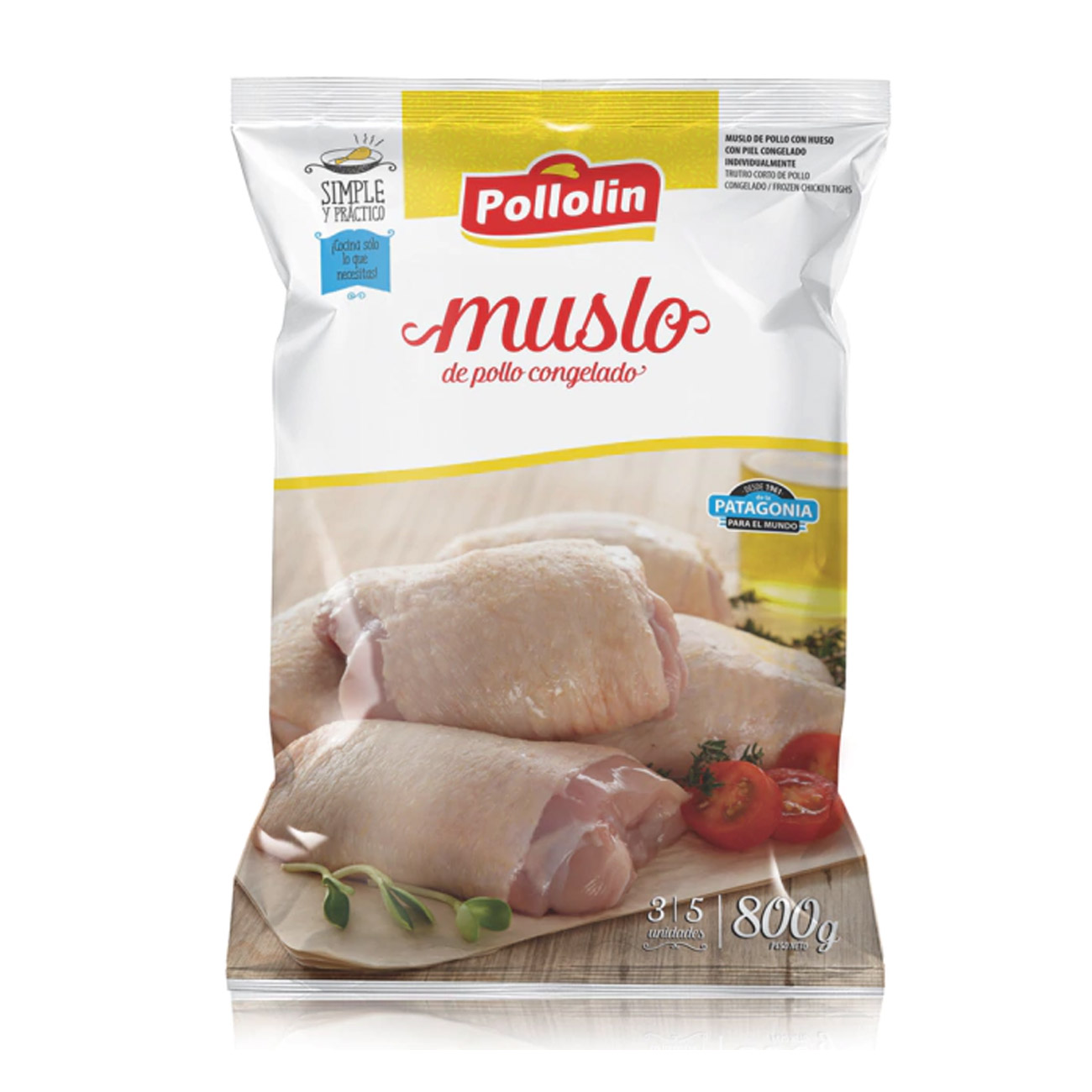 Muslo de Pollo Congelado IQF Pollolin 800gr