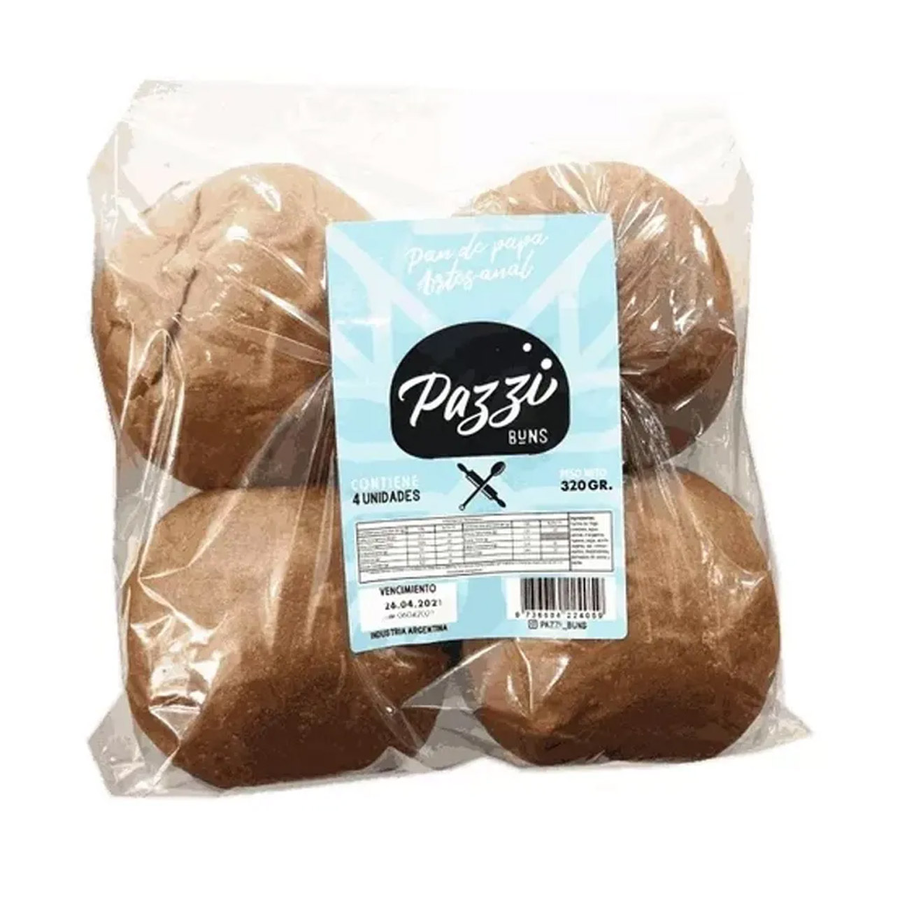 Pan De Papa Artesanal Pazzi 280gr