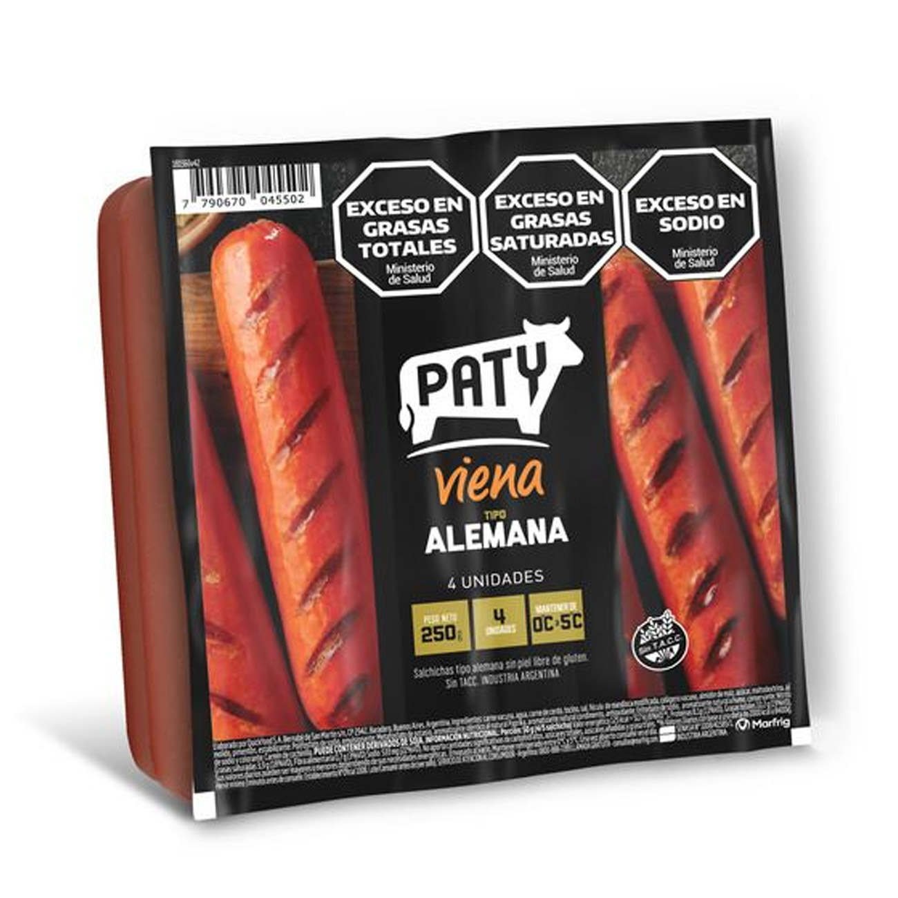 Salchicha Tipo Alemana Paty Viena x 4u. 250g