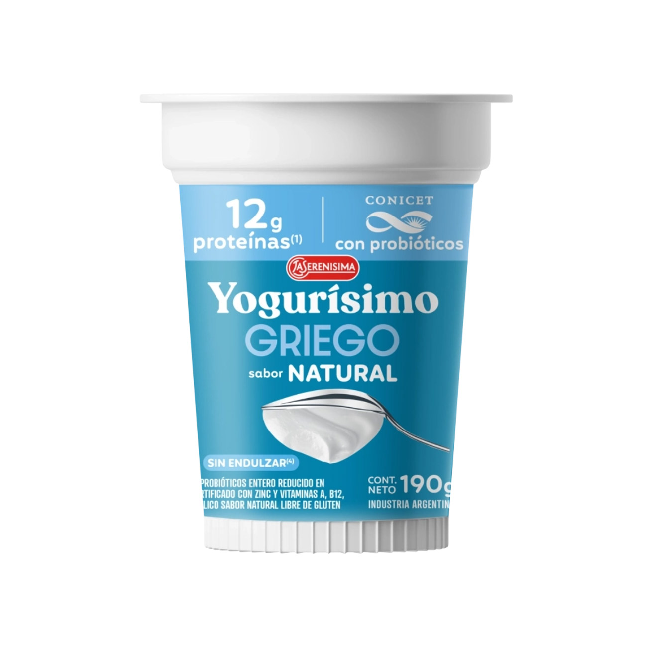Yogurisimo Griego Natural Sin Endulzar 190gr