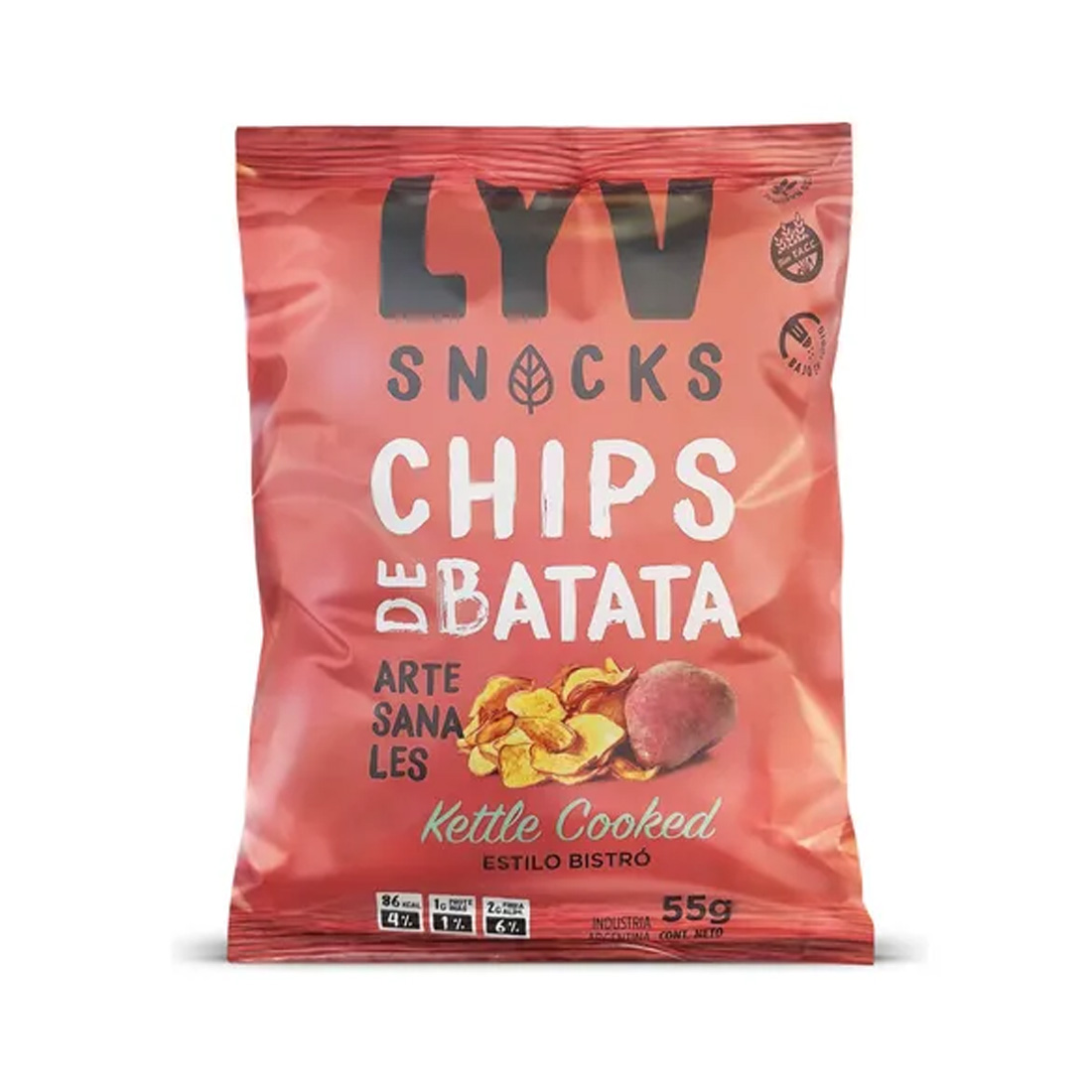 Chips de Batata LYV Snacks 55gr