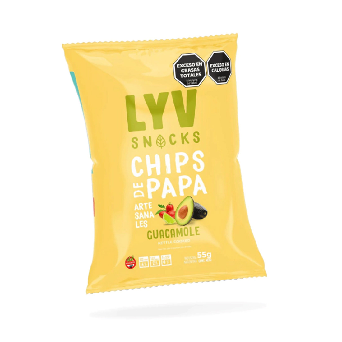 Chips de Papa Guacamole LYV Snacks 55gr