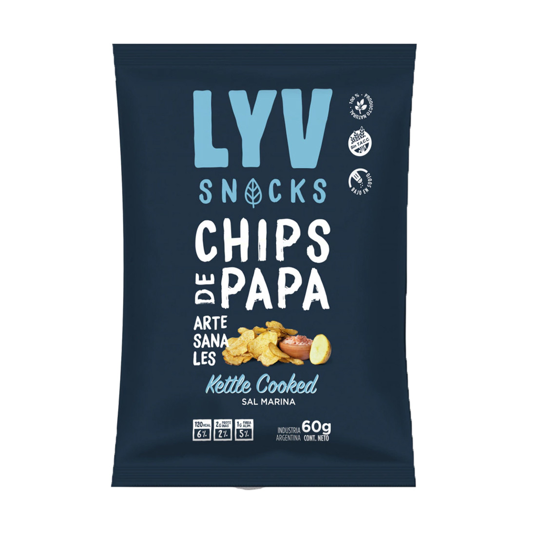 Chips de Papa Sal Marina LYV Snacks 55gr