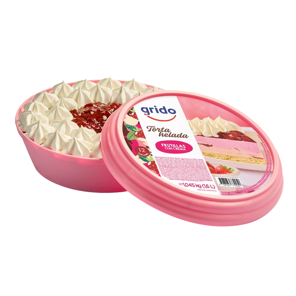 Torta Helada Frutillas con Crema Grido